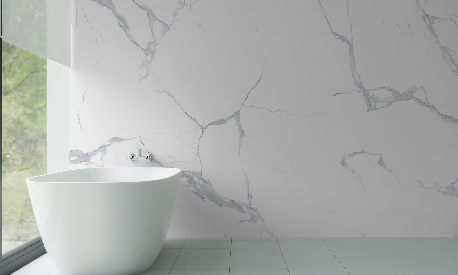 Papier peint carreaux de porcelaine blanche