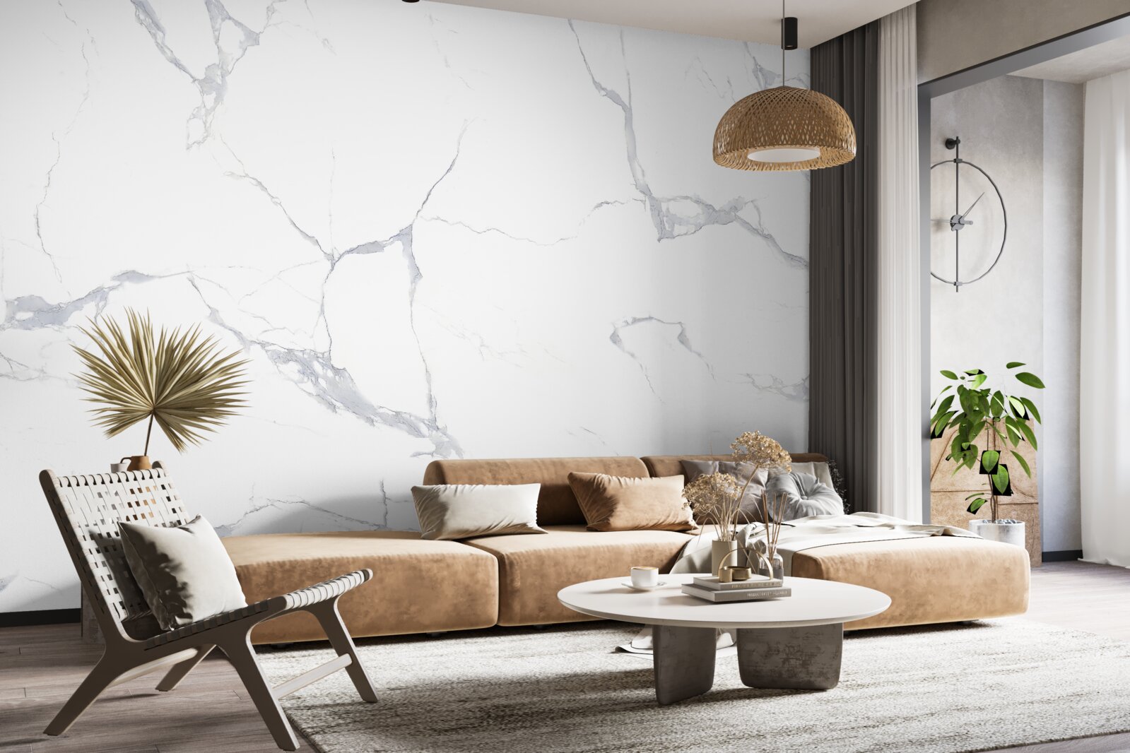 Papier peint carreaux de porcelaine blanche