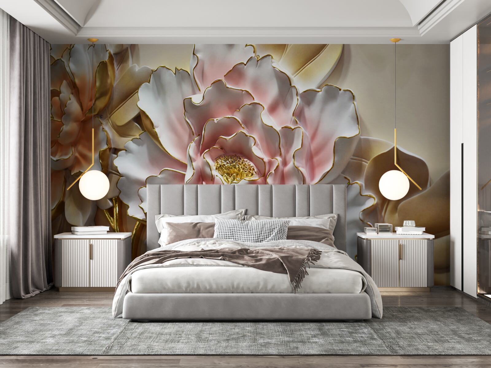 Papier peint le bourgeon de lotus s'est ouvert dans toute sa splendeur