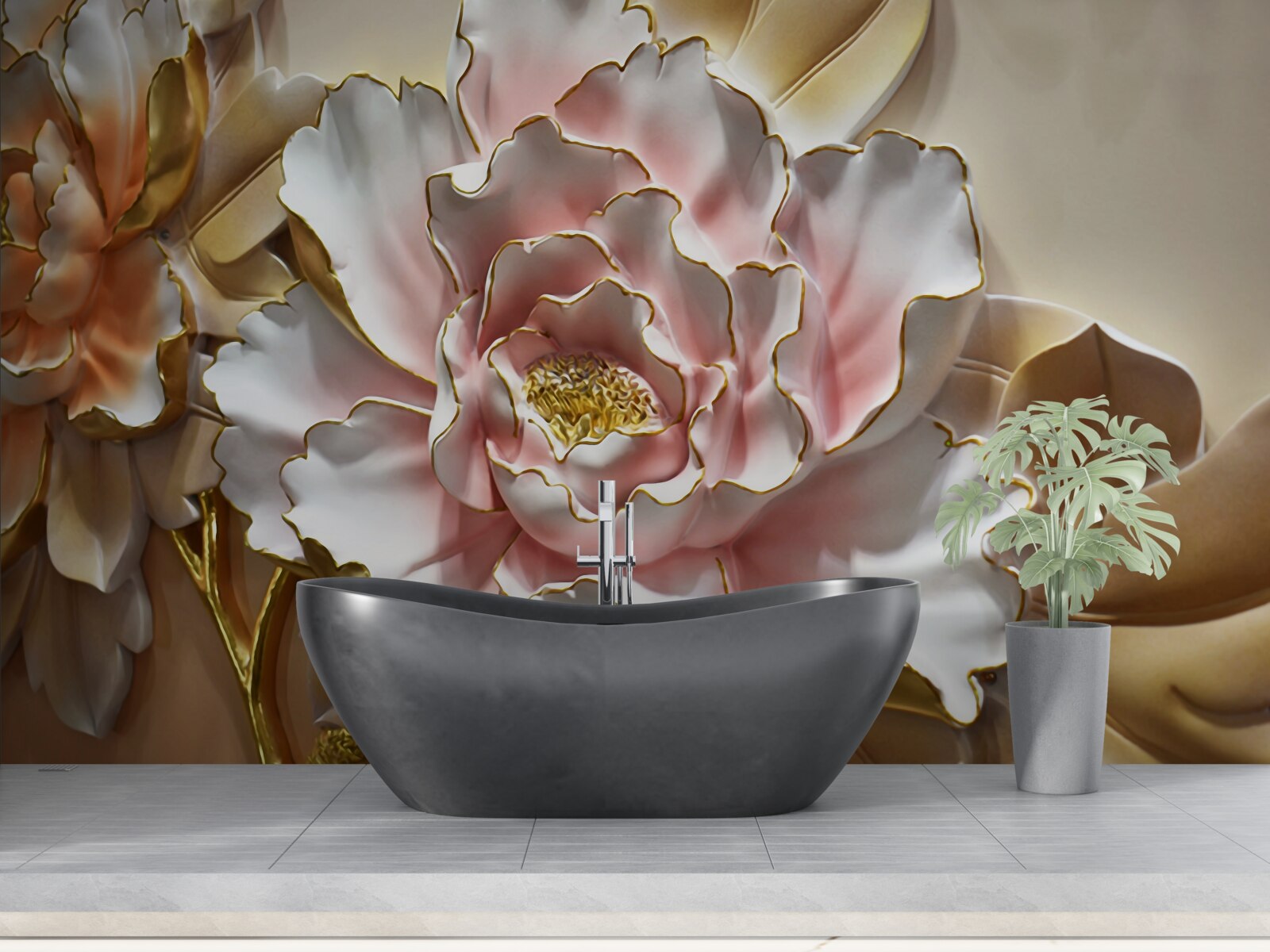 Papier peint le bourgeon de lotus s'est ouvert dans toute sa splendeur