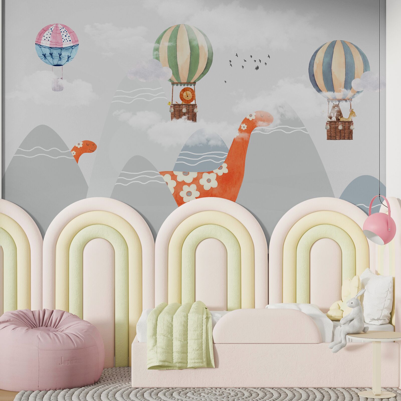 Papier peint les dinosaures se promènent dans les montagnes