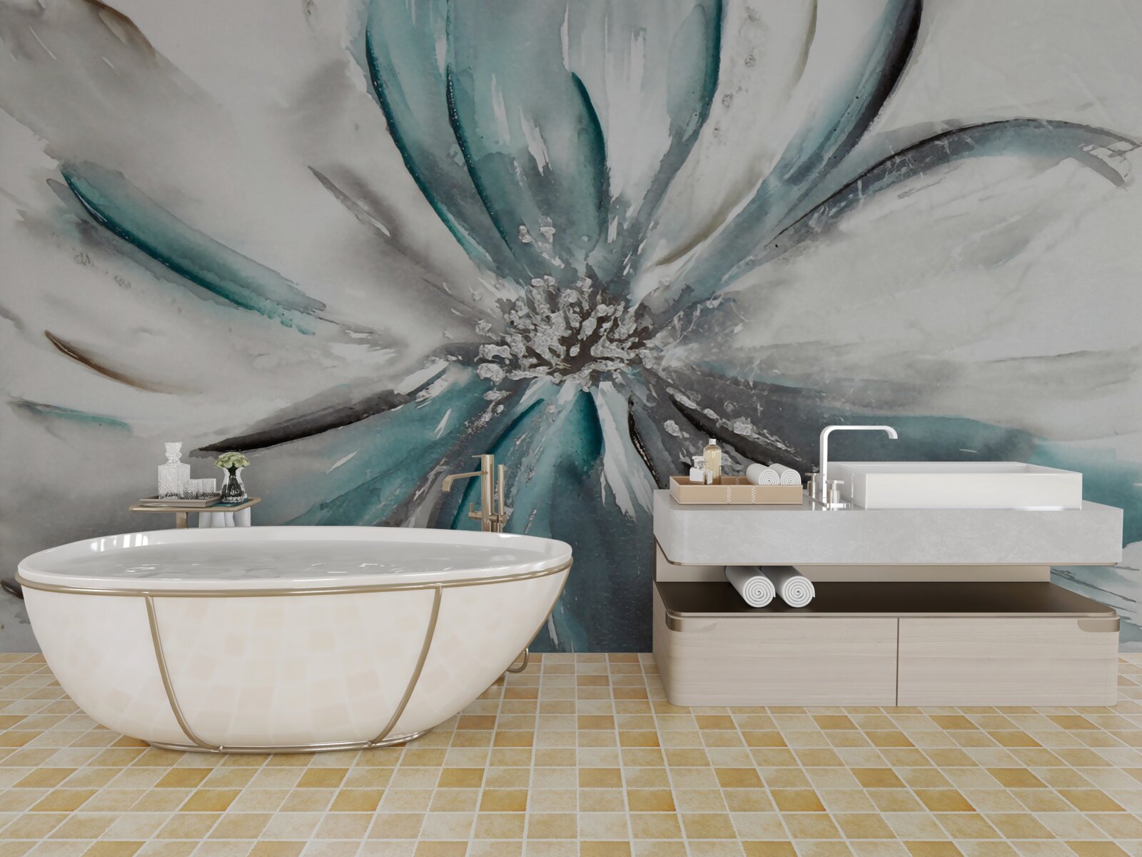 Papier peint pétales délicats d'un bourgeon ouvert