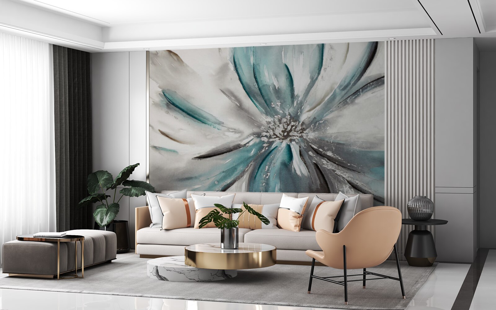 Papier peint pétales délicats d'un bourgeon ouvert