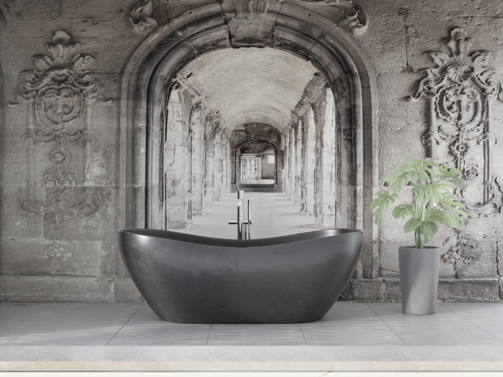 Papier peint des formations de pierre lisses et arquées à l'infini