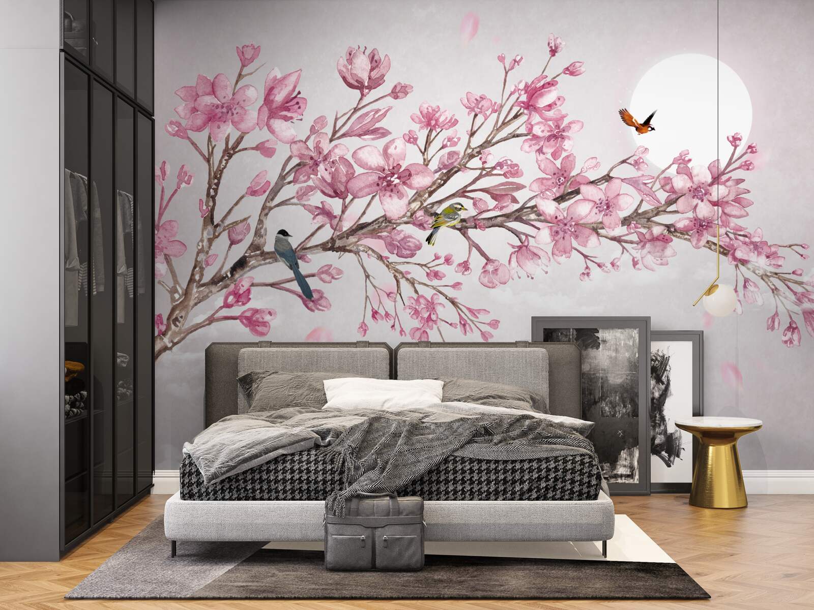 Papier peint magnolia rose à couper le souffle, rayonnant lors d'une journée ensoleillée