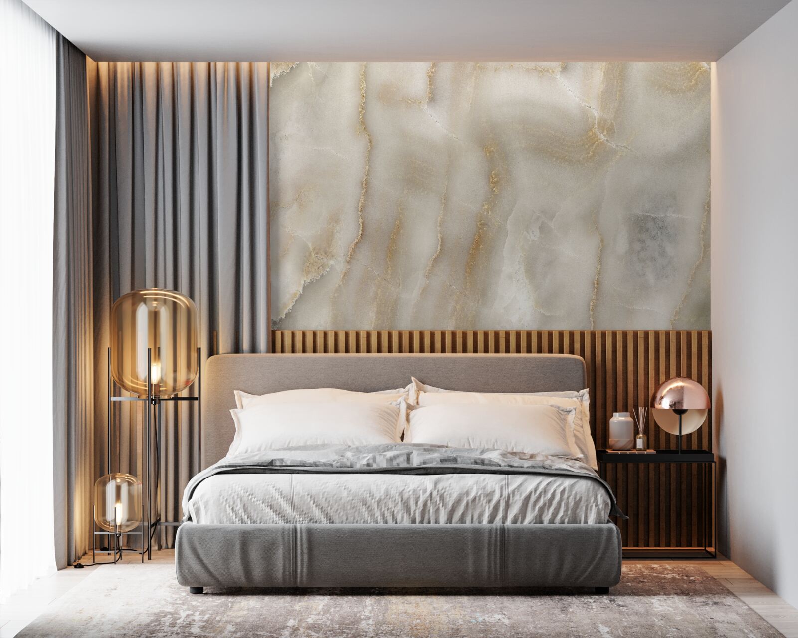 Papier peint quartz brun clair