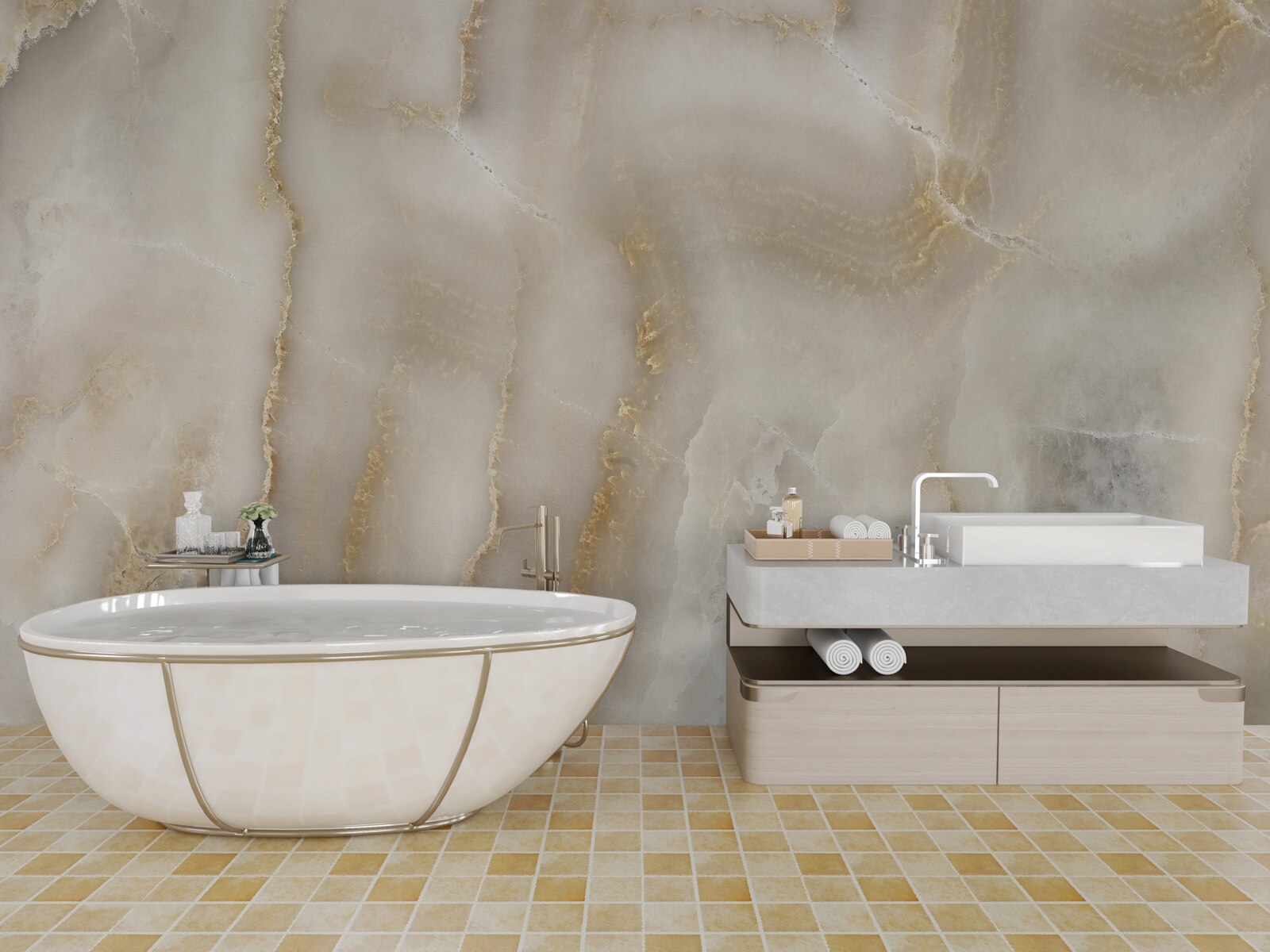 Papier peint quartz brun clair