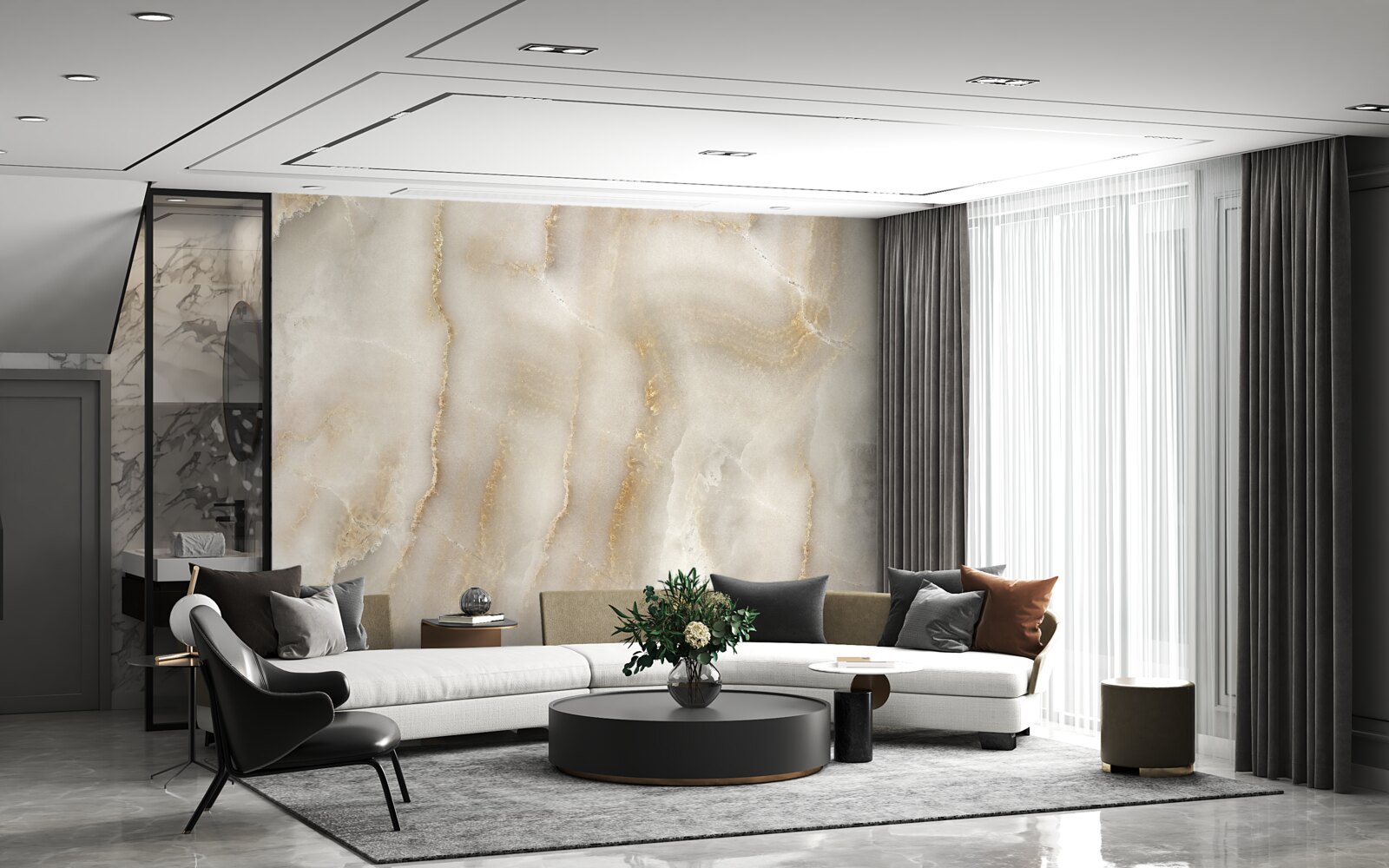 Papier peint quartz brun clair