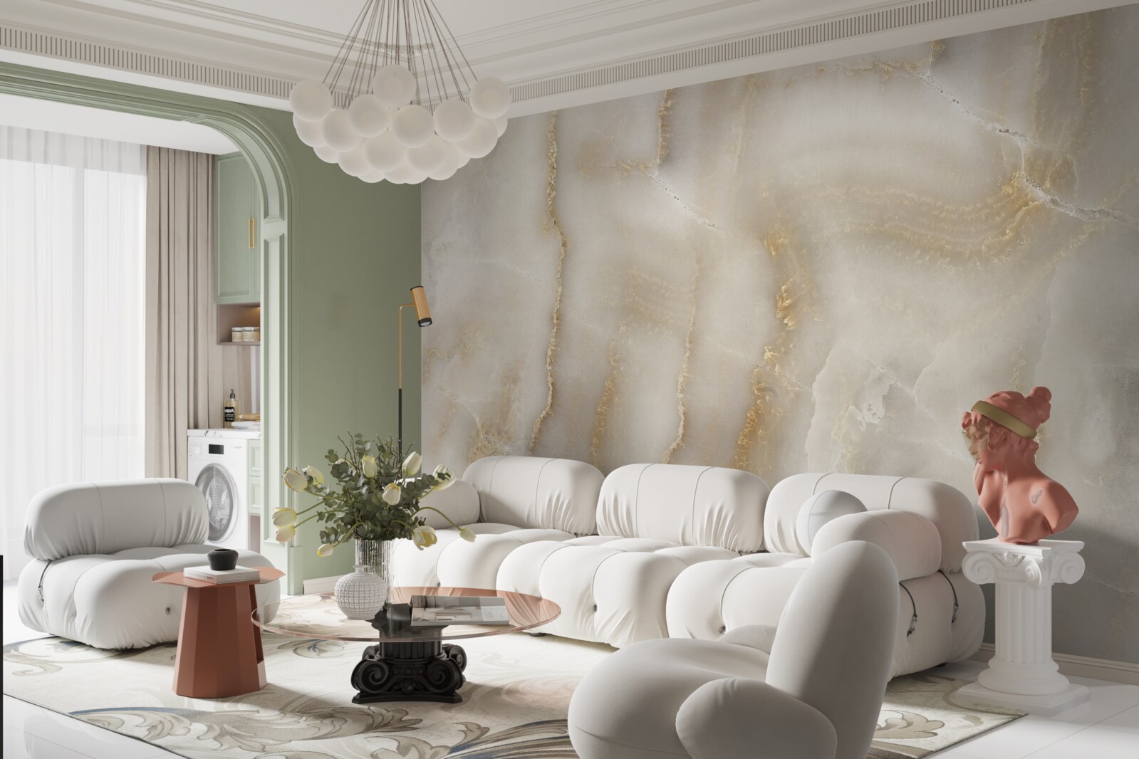 Papier peint quartz brun clair