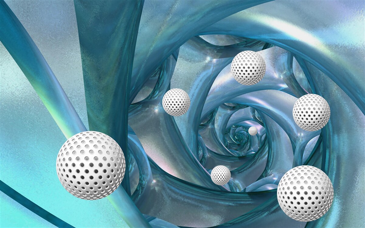 Papier peint en l'absence de gravité, les boules sont blanches