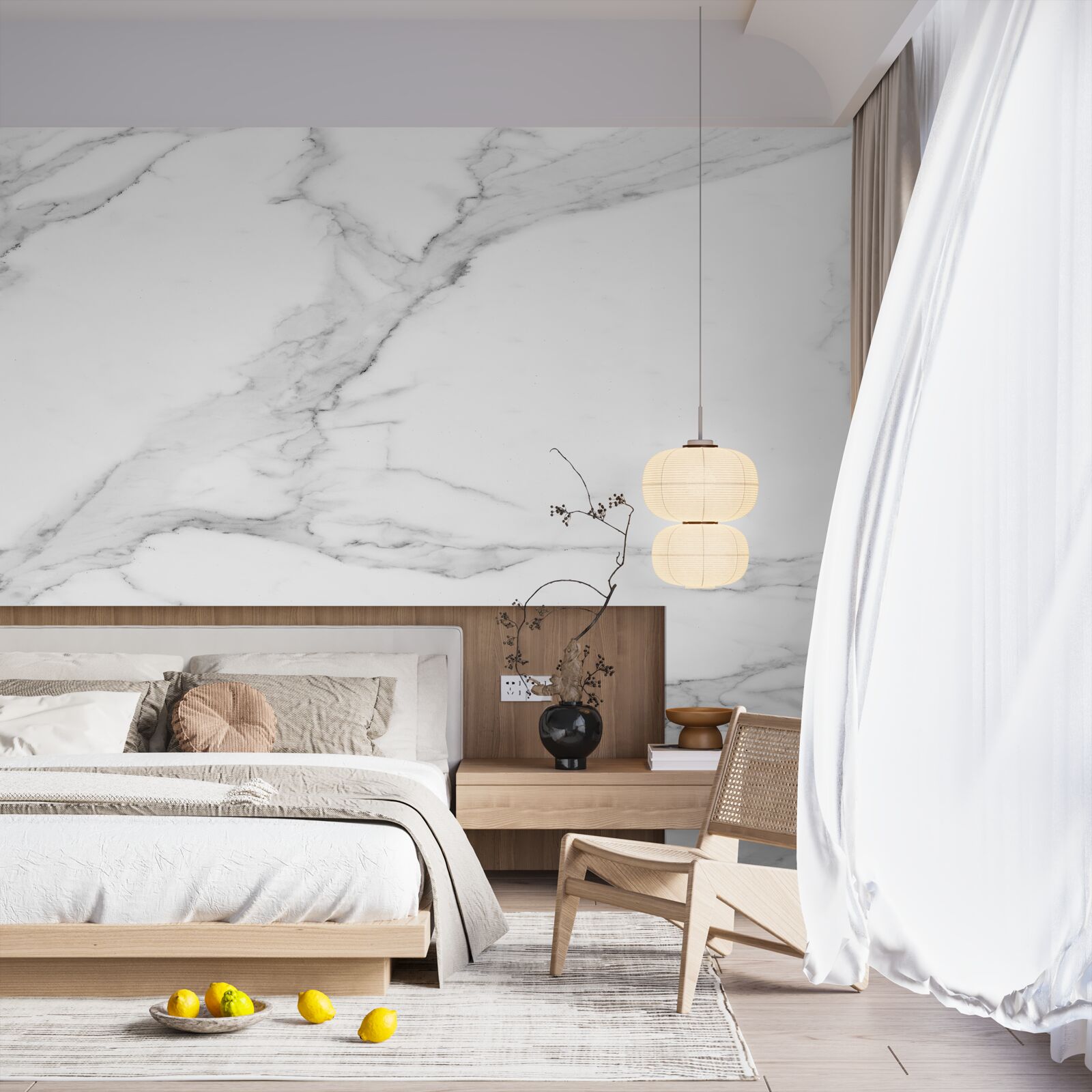 Papier peint représentation des nuages à la surface de l'eau