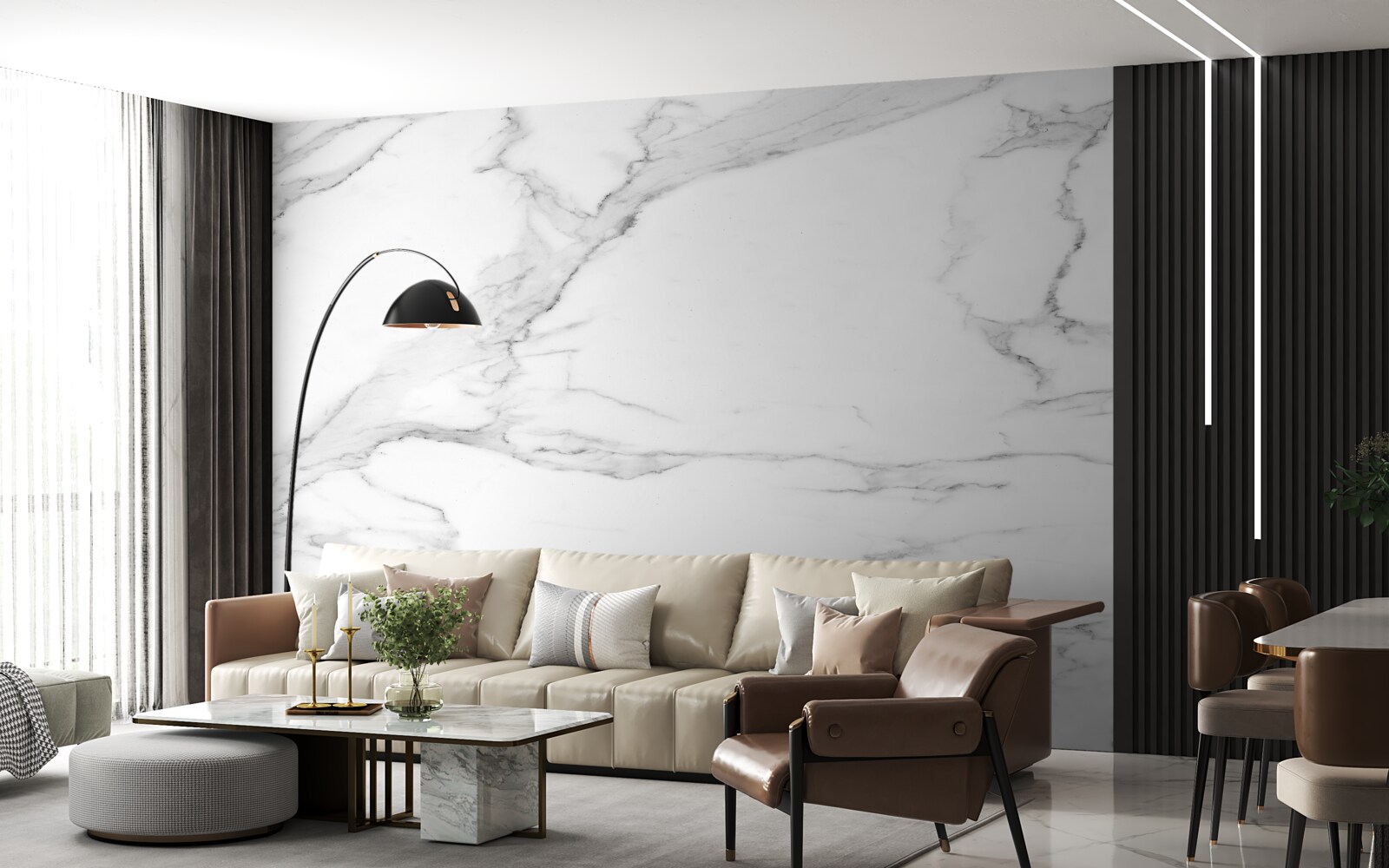 Papier peint représentation des nuages à la surface de l'eau