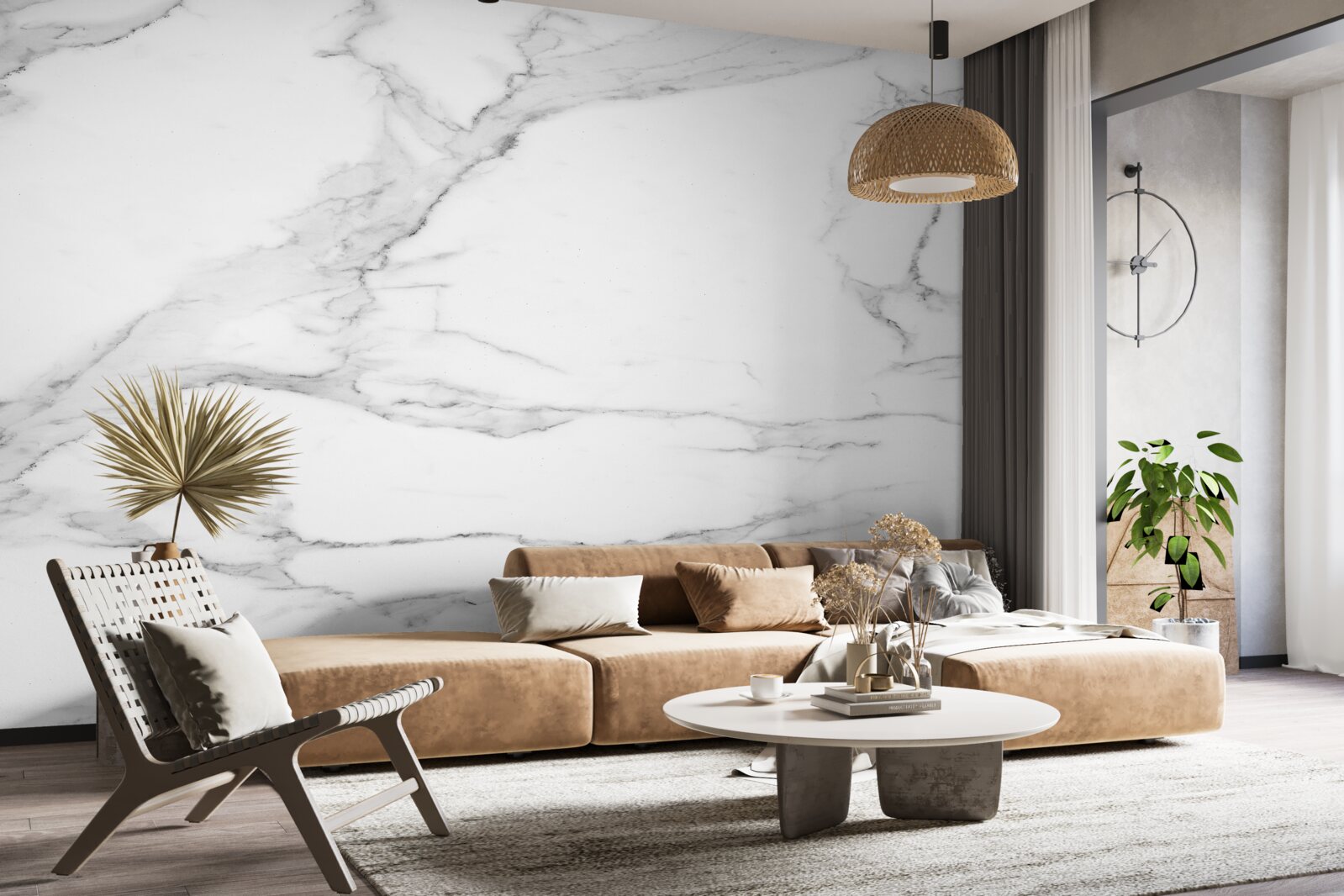 Papier peint représentation des nuages à la surface de l'eau