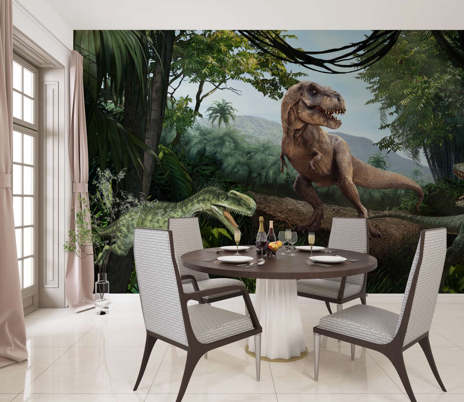 Papier peint la période des dinosaures sous les tropiques