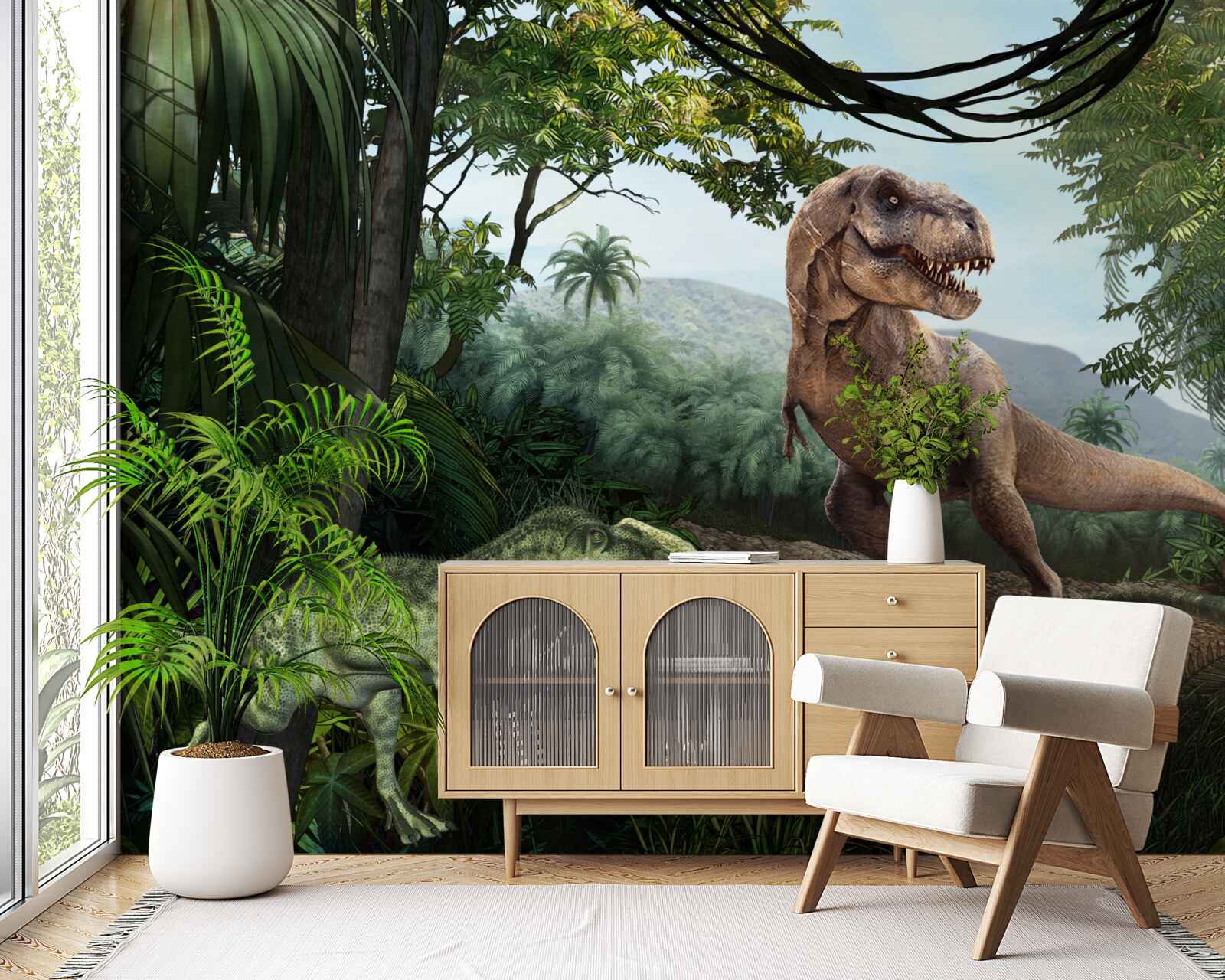 Papier peint la période des dinosaures sous les tropiques