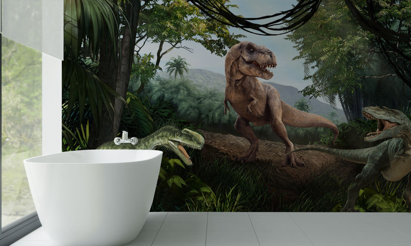 Papier peint la période des dinosaures sous les tropiques