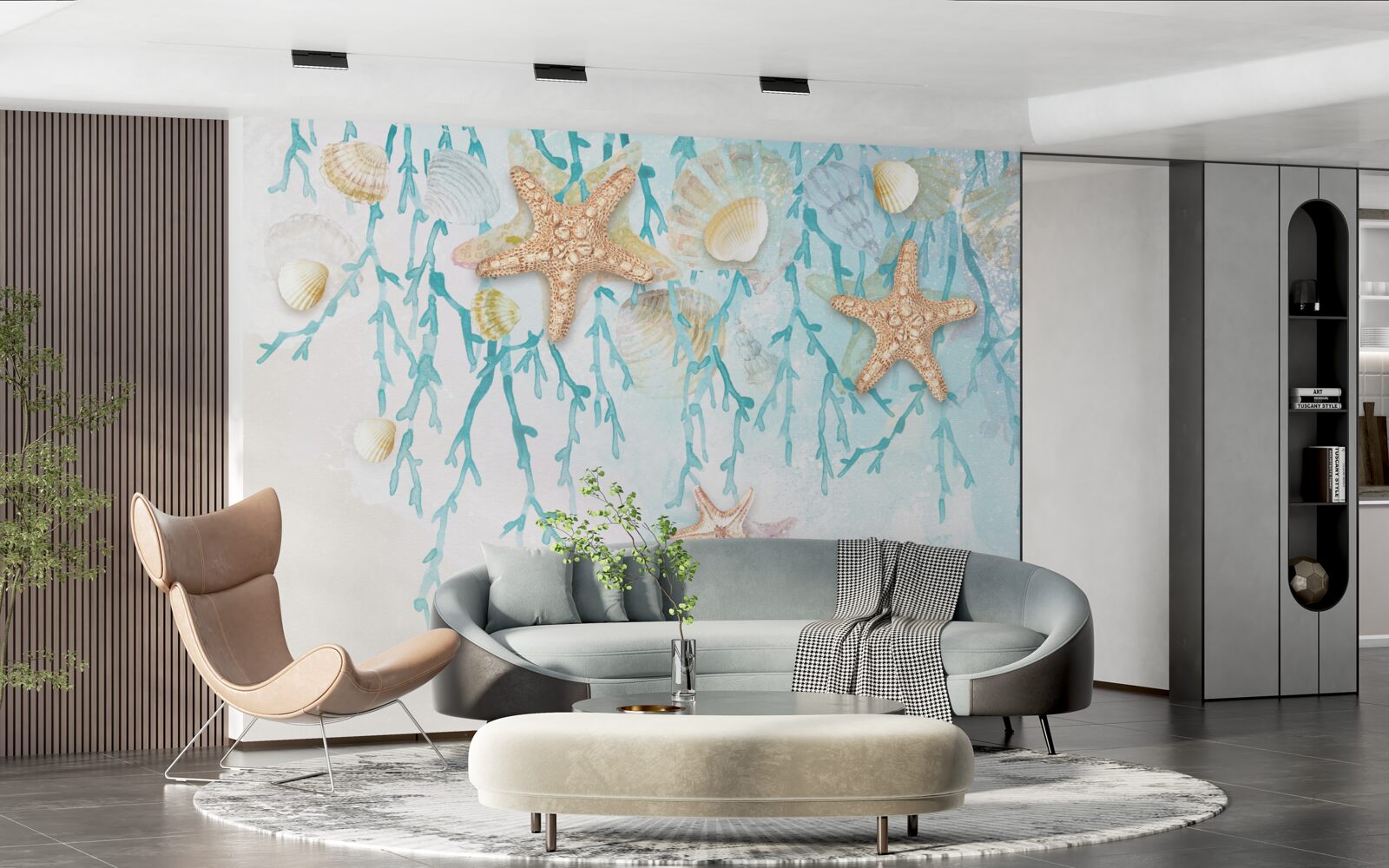 Papier peint ciel étoilé et bord de mer