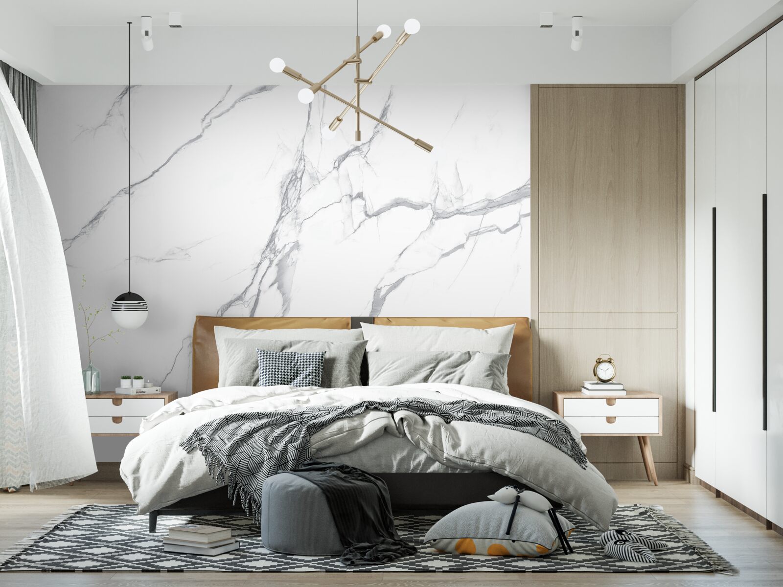 Papier peint orage puissant sur des nuages légers