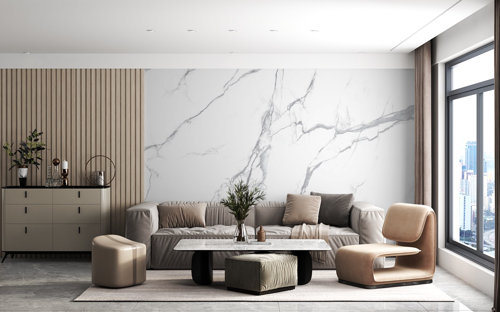 Papier peint orage puissant sur des nuages légers