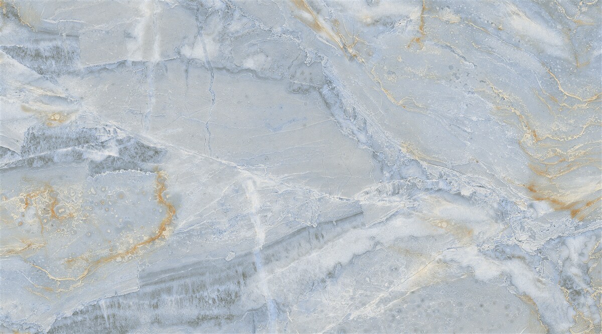 Papier peint vagues gris-noir aux contours dorés