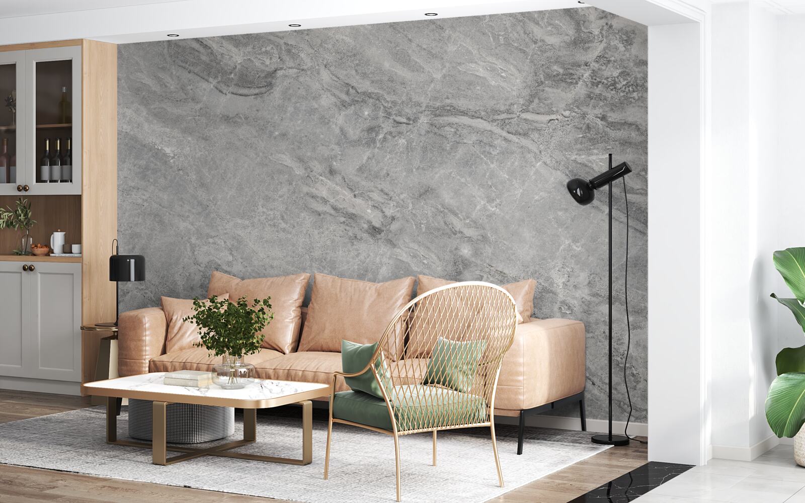 Papier peint carreaux de porcelaine gris avec bords flous