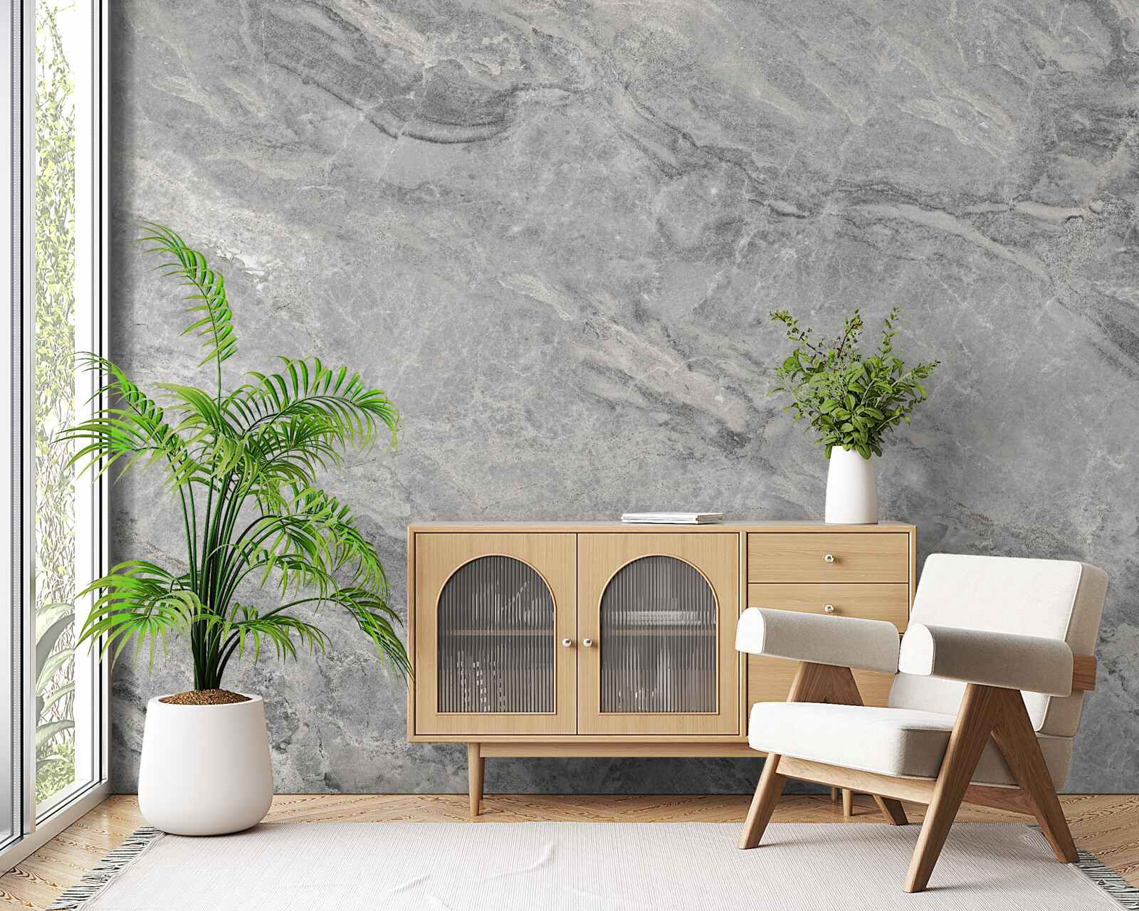 Papier peint carreaux de porcelaine gris avec bords flous