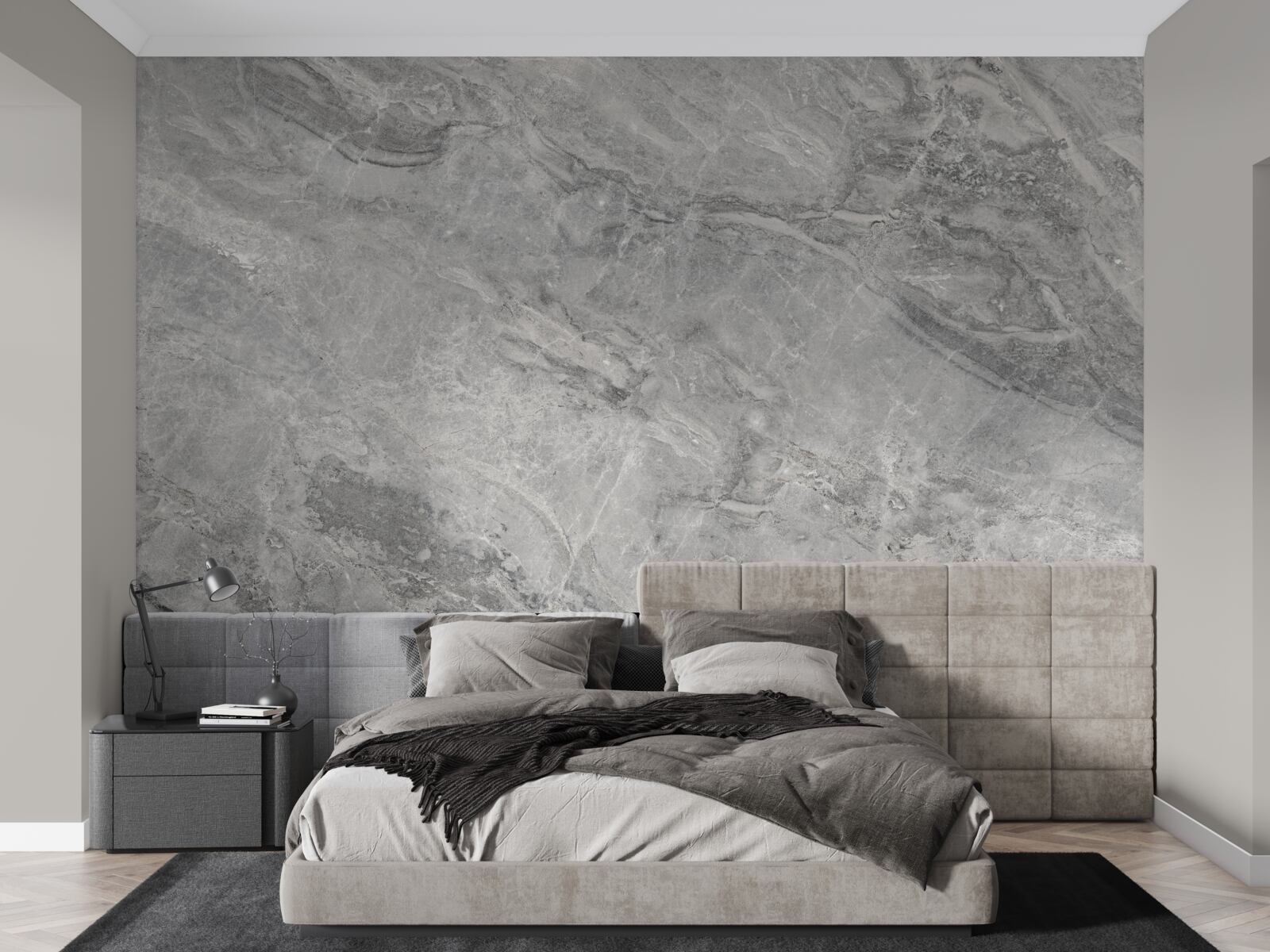 Papier peint carreaux de porcelaine gris avec bords flous