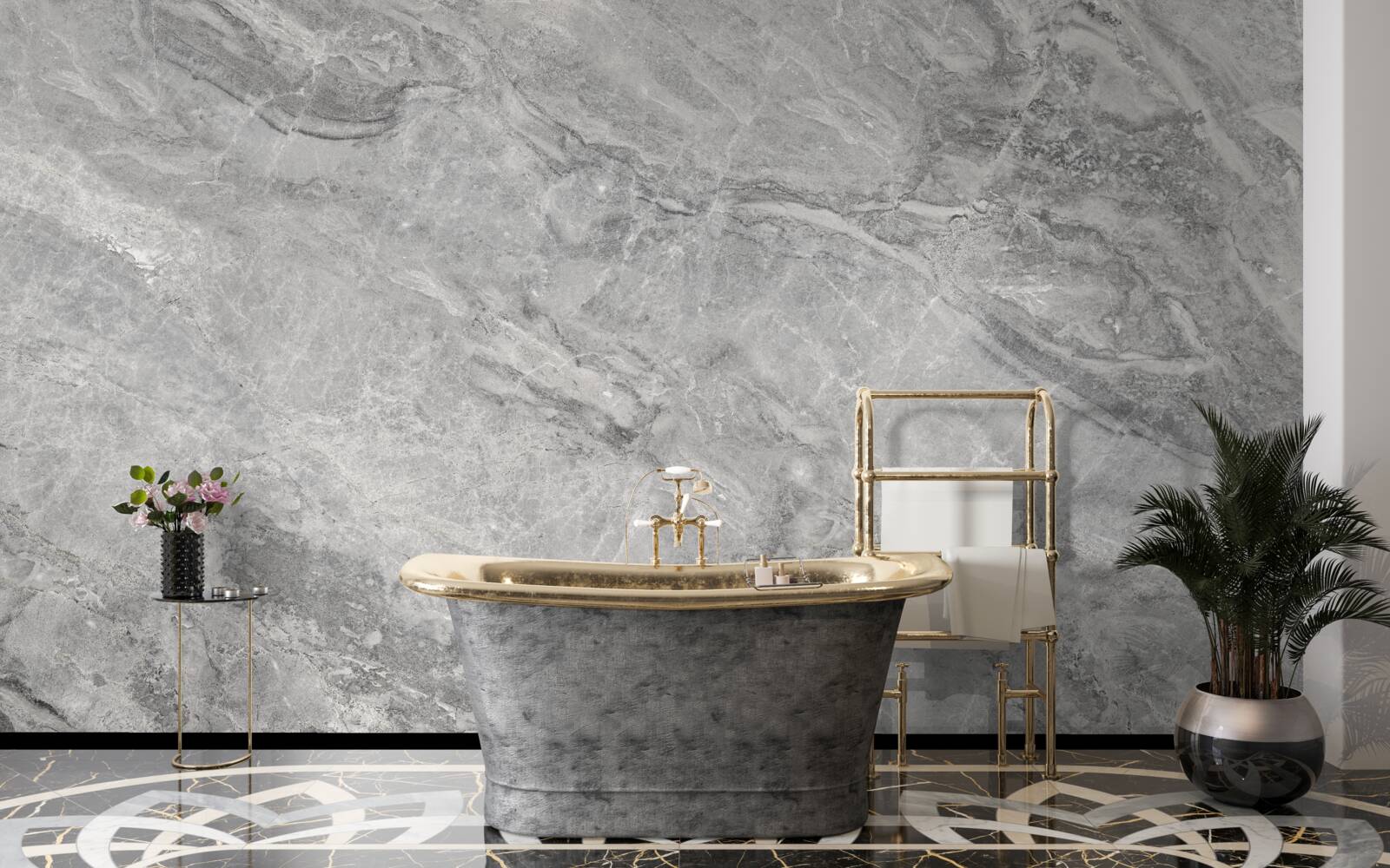 Papier peint carreaux de porcelaine gris avec bords flous