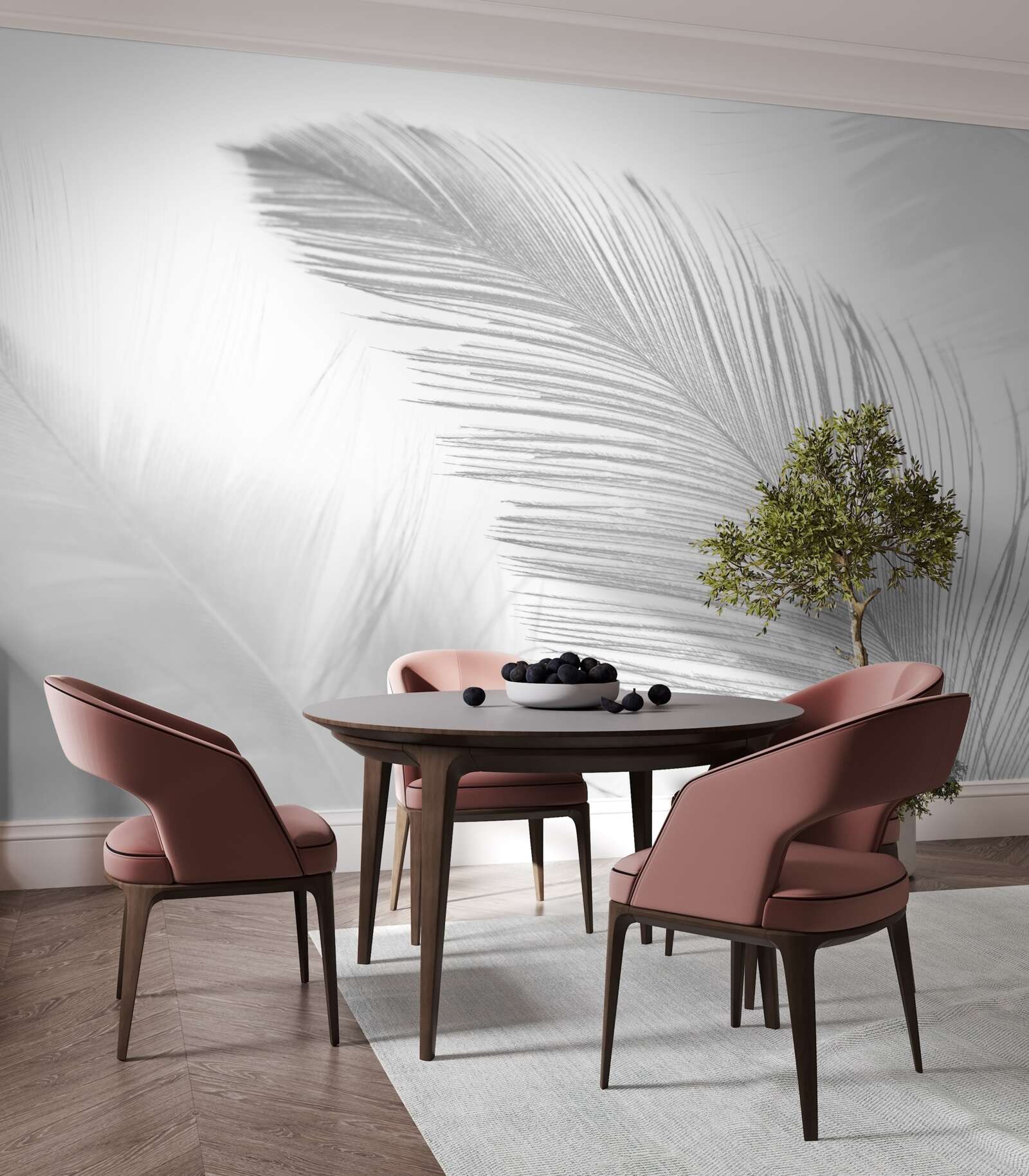 Papier peint deux grandes plumes brillantes