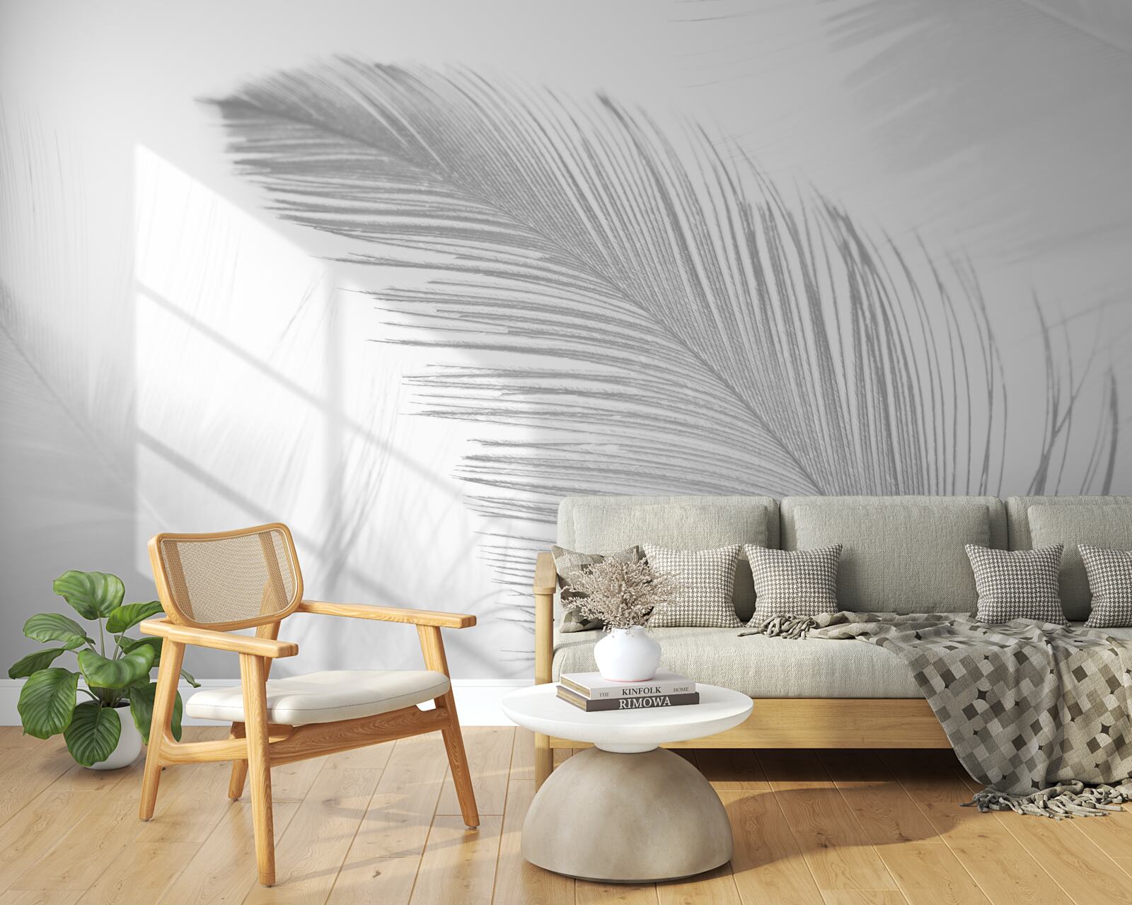 Papier peint deux grandes plumes brillantes