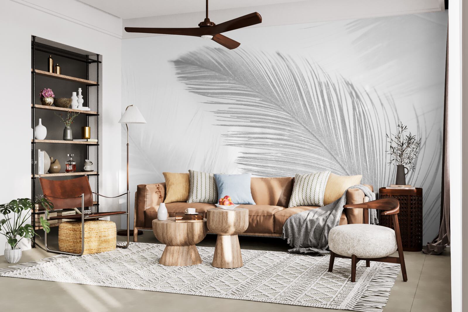 Papier peint deux grandes plumes brillantes