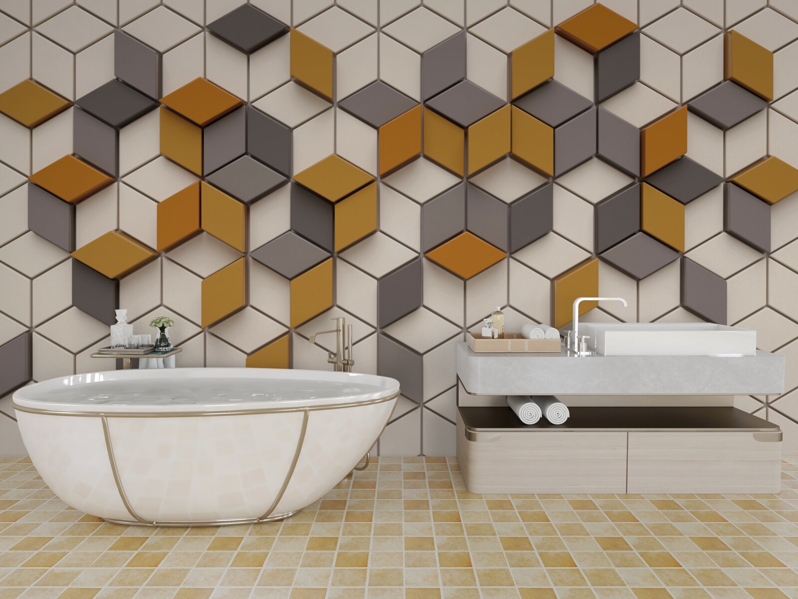 Papier peint blocs avec des bords différents