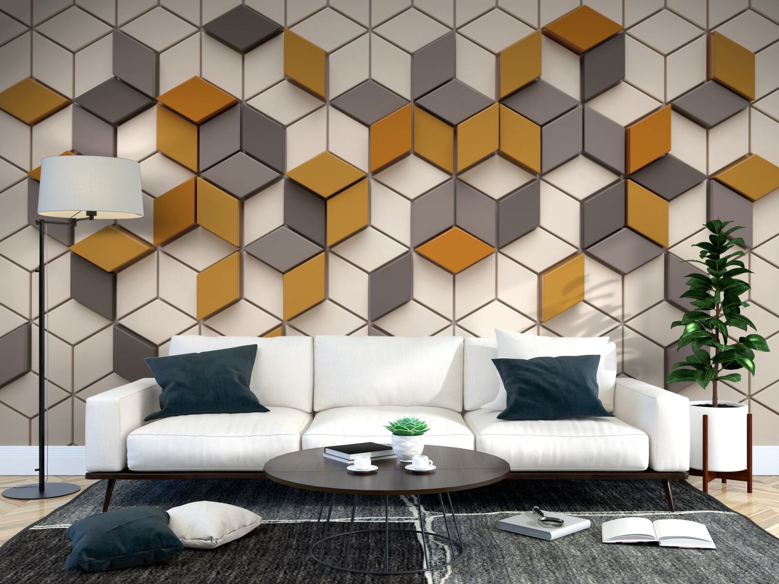 Papier peint blocs avec des bords différents