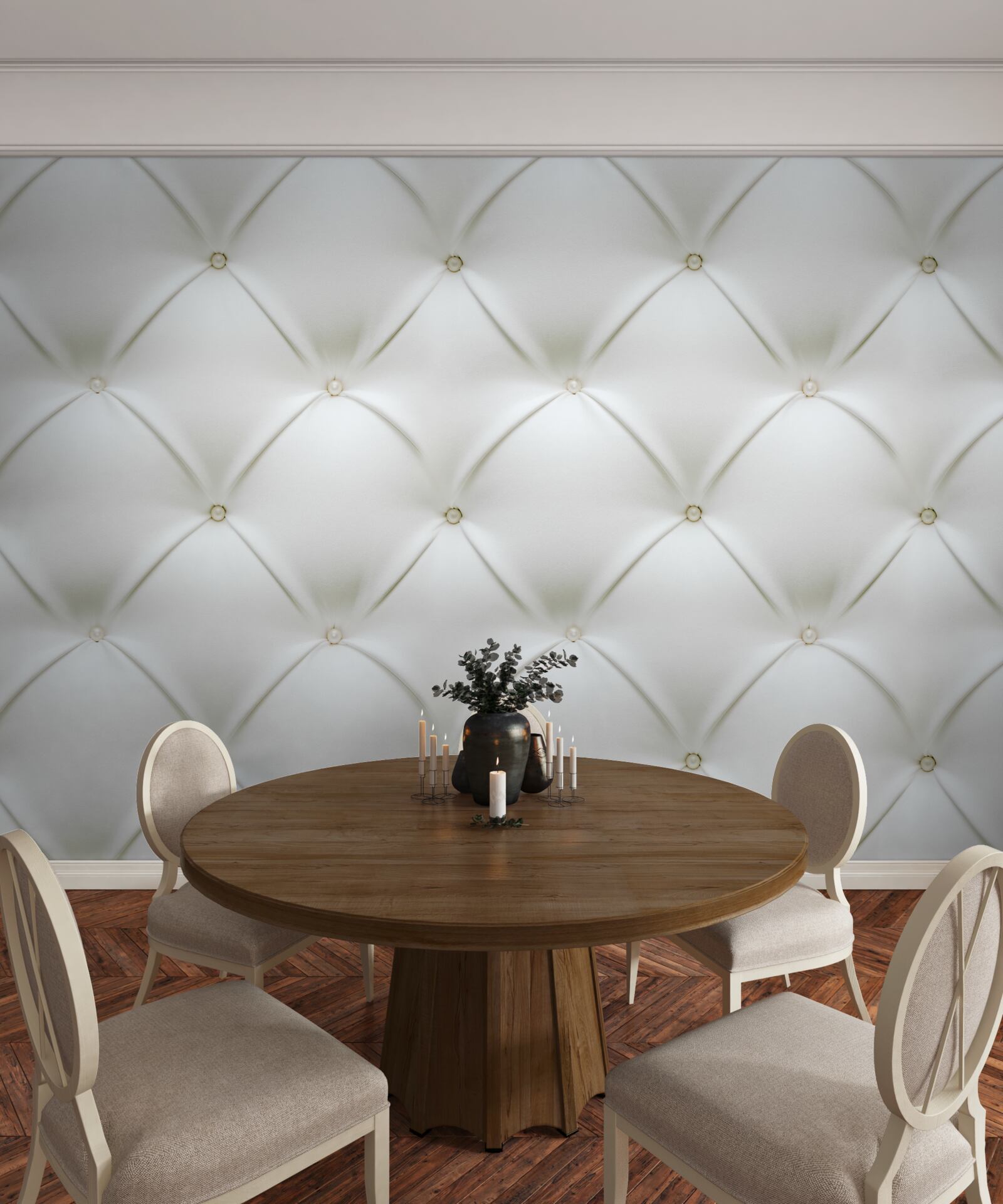 Papier peint Texture avec des perles dorées dans un design tridimensionnel