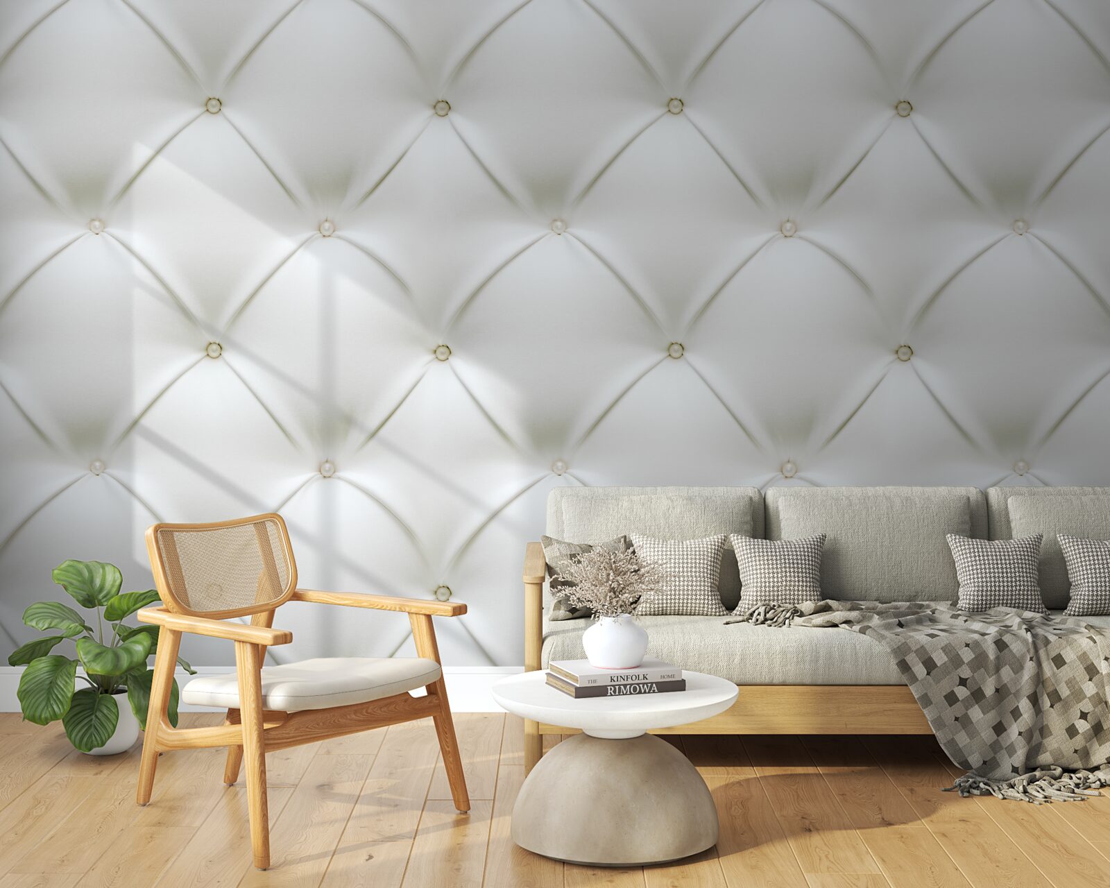 Papier peint Texture avec des perles dorées dans un design tridimensionnel