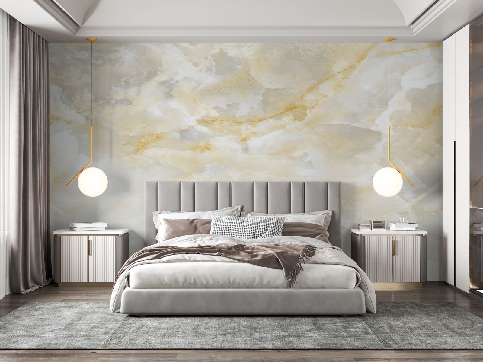 Papier peint des nuages remplis de pluie à l'aube de la lumière