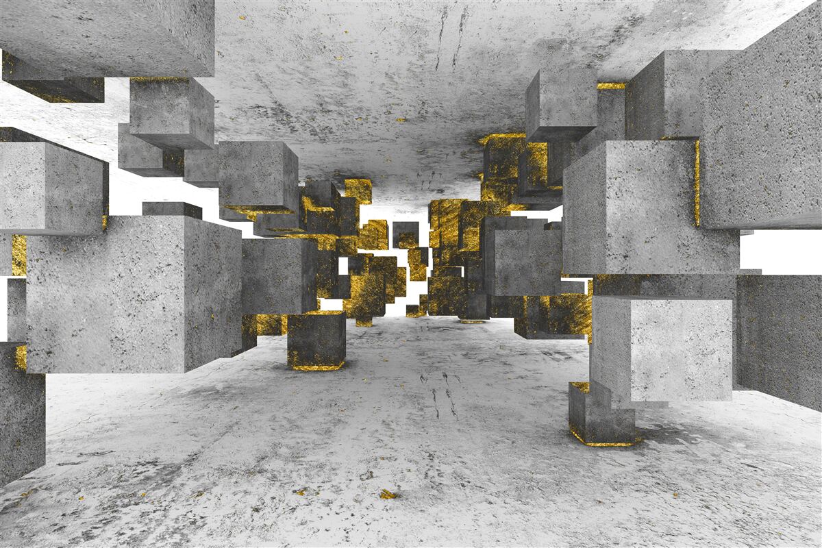 Papier peint chevilles flottant dans l'air avec détails dorés