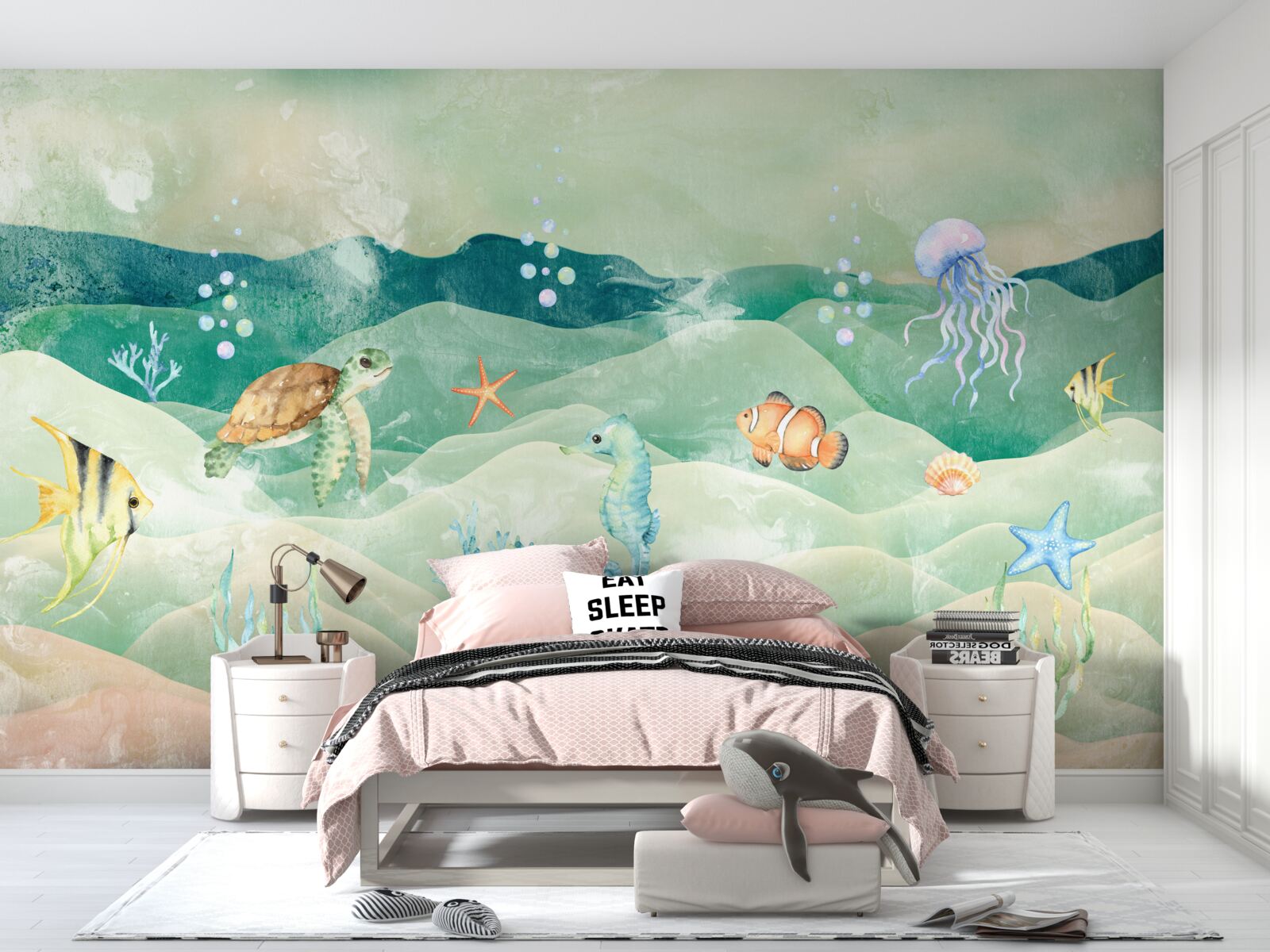 Papier peint beaucoup de vie marine et de poissons divers