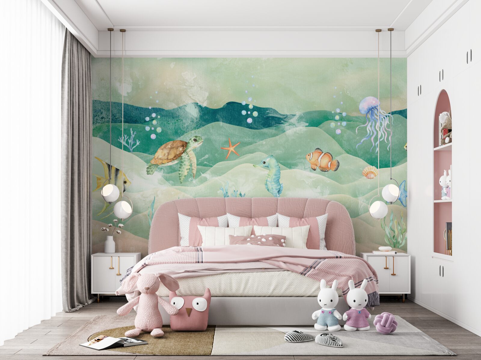 Papier peint beaucoup de vie marine et de poissons divers