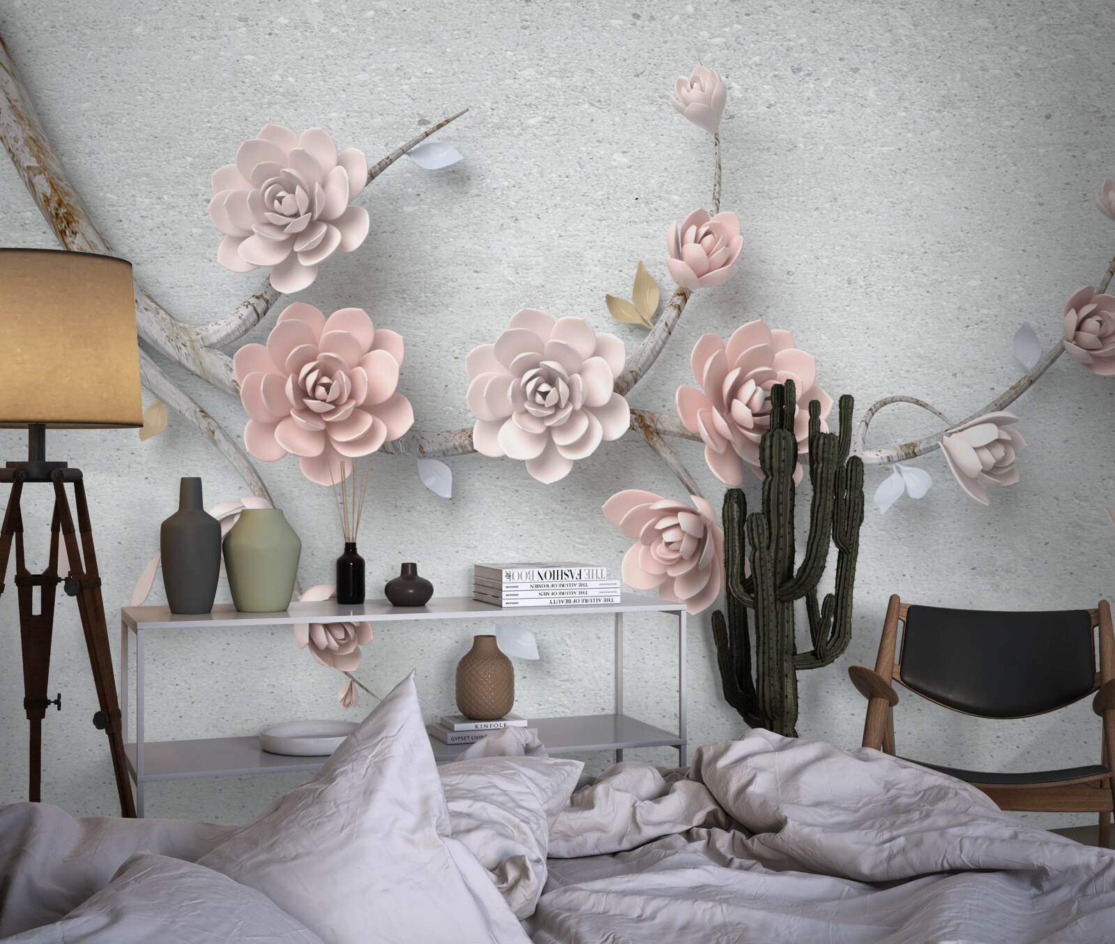 Papier peint branche indépendante avec des bourgeons qui s'ouvrent