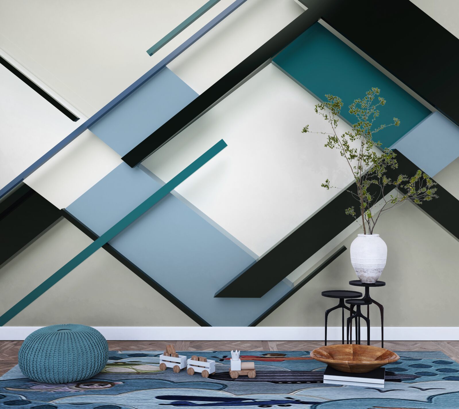 Papier peint formes géométriques dans l'abstrait