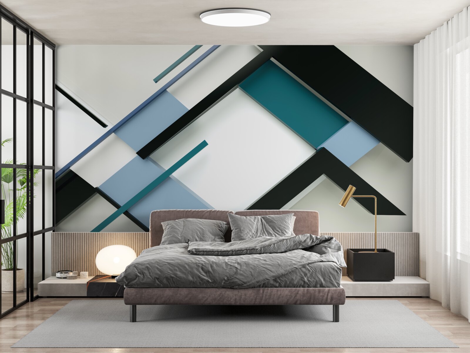 Papier peint formes géométriques dans l'abstrait