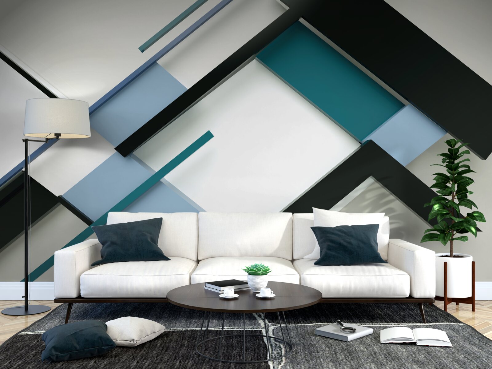 Papier peint formes géométriques dans l'abstrait