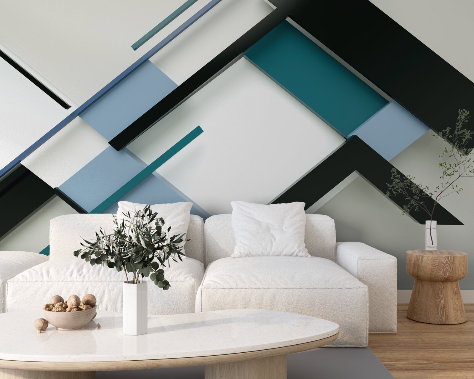 Papier peint formes géométriques dans l'abstrait