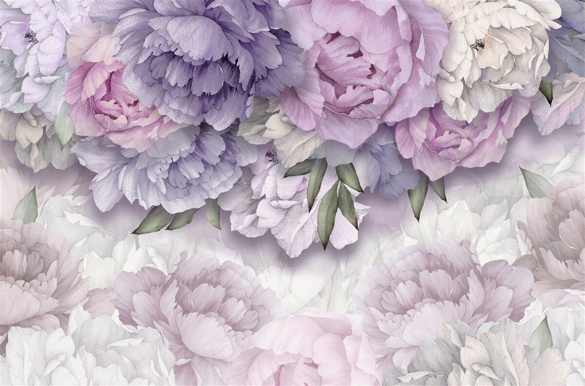 Papier peint des fleurs d'une délicate teinte lilas