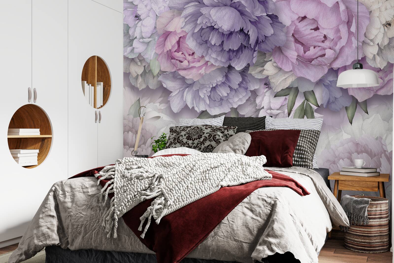 Papier peint des fleurs d'une délicate teinte lilas