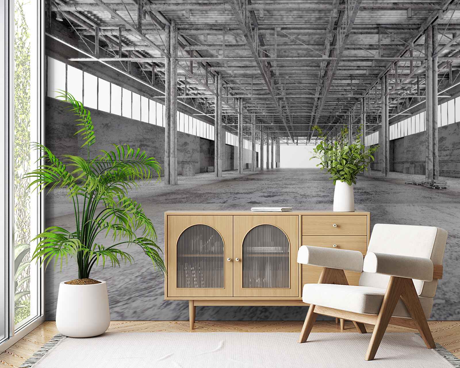 Papier peint le studio noir et blanc est vide