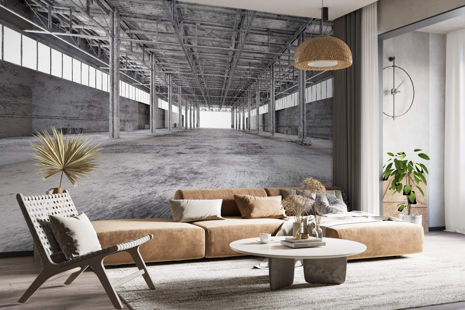 Papier peint le studio noir et blanc est vide