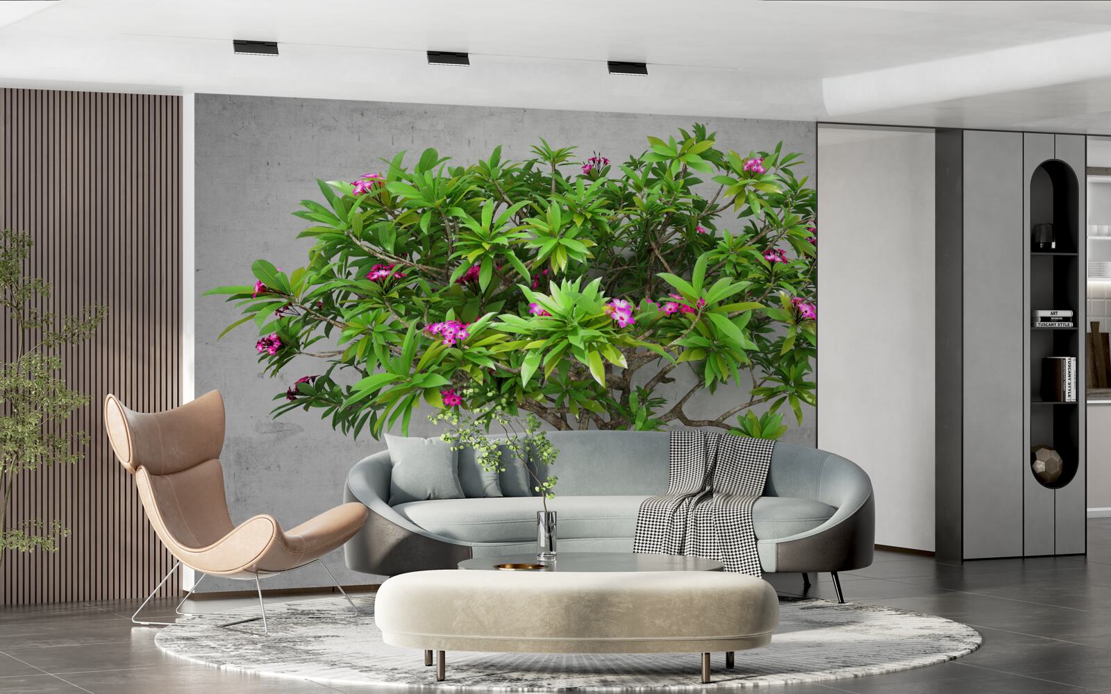 Papier peint éclair vert sur un arbre à feuilles caduques