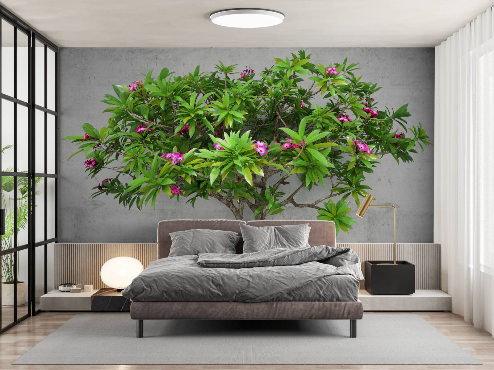 Papier peint éclair vert sur un arbre à feuilles caduques